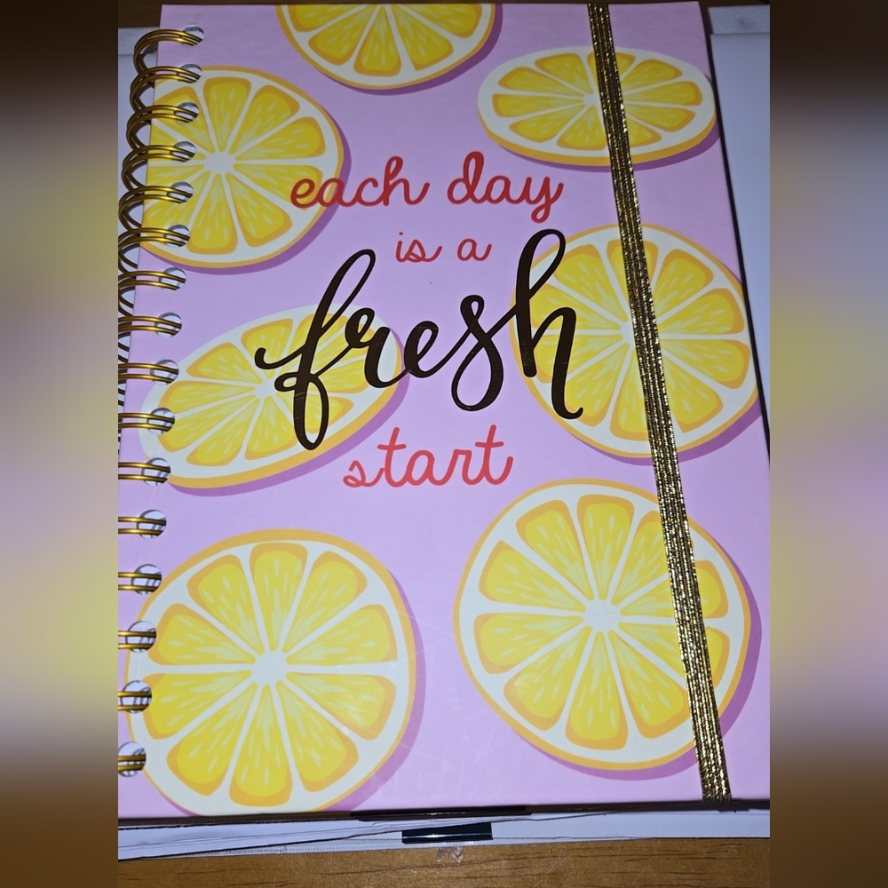 Pink and Yellow Lemon Spiral Notebook